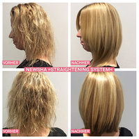 Vorher-Nachher-Foto vom Straightening System bei einer blonden Frau 